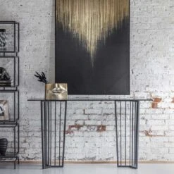 Trina Glass Console Table - Black