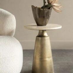 Filomena Side Table - Brass