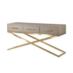 Hattie Console Table - Faux Shagreen