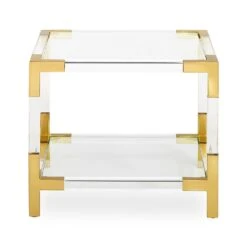 Jonathan Adler Jacques Two-Tier Accent Table - Brass -Tables Sales jacques 2 tier accent table