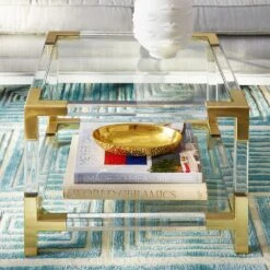 Jonathan Adler Jacques Two-Tier Accent Table - Brass