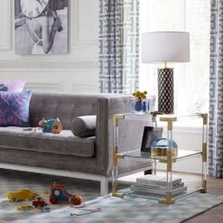 Jonathan Adler Jacques Two-Tier Side Table - Brass