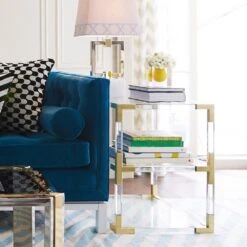 Jonathan Adler Jacques Two-Tier Side Table - Brass -Tables Sales jacques 2 tier gold side table 4