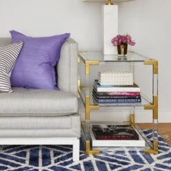 Jonathan Adler Jacques Two-Tier Side Table - Brass -Tables Sales jacques2tiergoldlifestyle