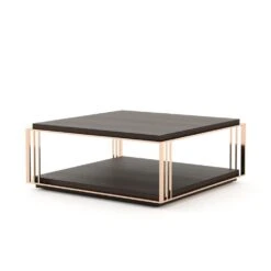Laskasas Megan Coffee Table -Tables Sales mesa centro madeira carvalho inox polido cobre 3